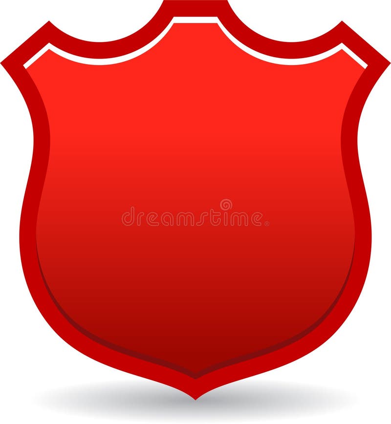 Shield badge red stock illustration. Illustration of banner 118542419