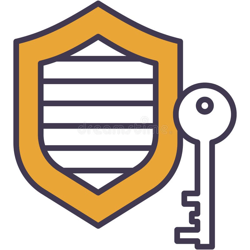 Shield emblem and key icon vector smart home sign vector illustration