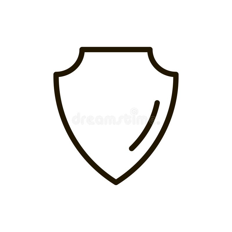 Shield flat icon. Single high quality outline symbol of security for web design or mobile app. Thin line signs of protection for design logo, visit card, etc. Outline pictogram of safety. Minimal shield vectors