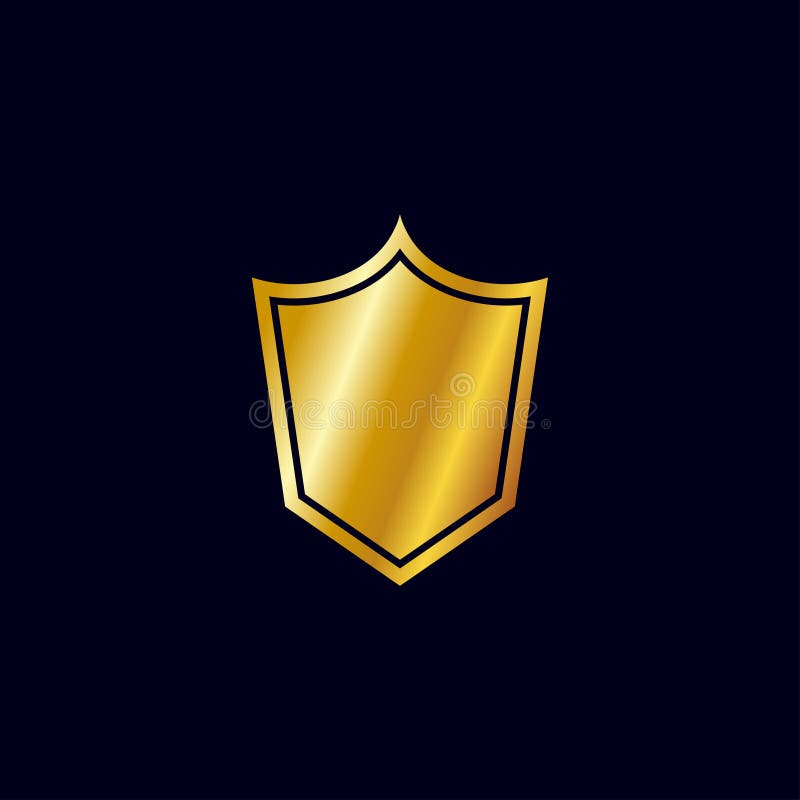 Shield gold icon vector stock vector. Illustration of certificate