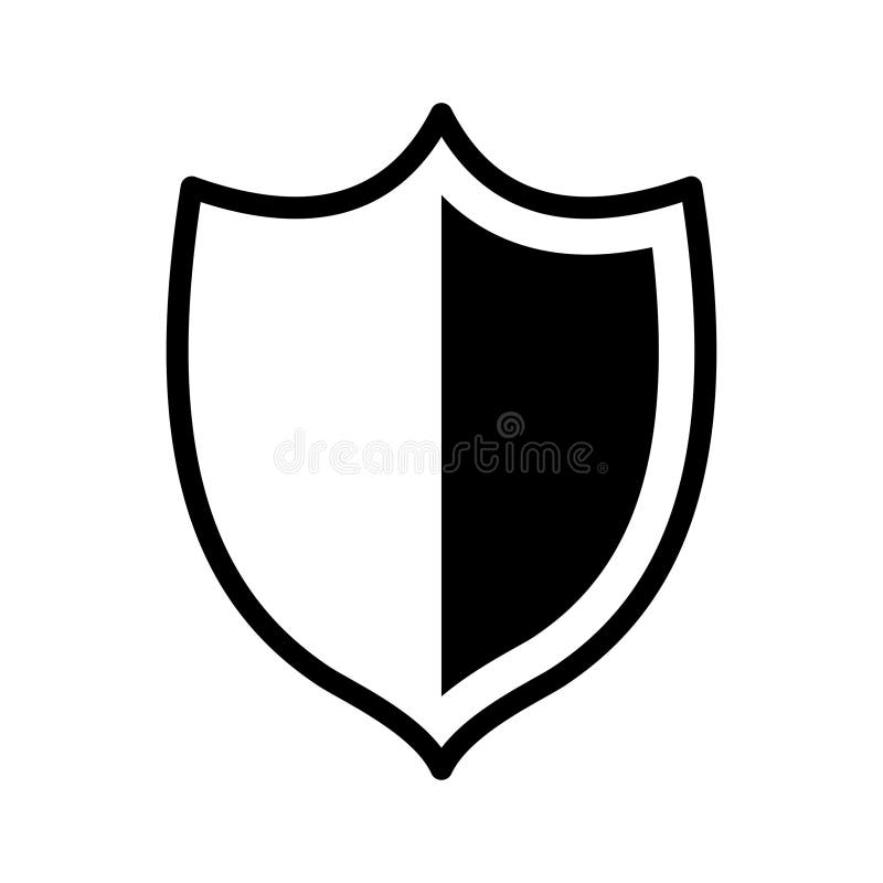 Shield icon in vintage style. Protect shield security royalty free illustration