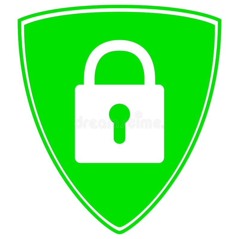 Shield With Padlock Icon. Vector Illustration Isolated On White Stock