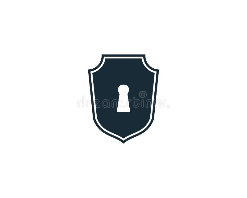 Shield and Padlock Icon Vector Logo Template Illustration Design Stock