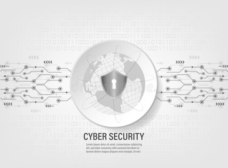 shield protect world global network on binary code background stock world global network
