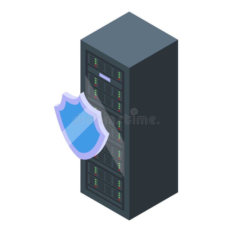 Big data server security system protecting information stock illustration