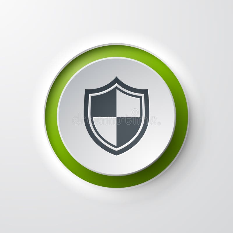 Shield web icon push button stock illustration