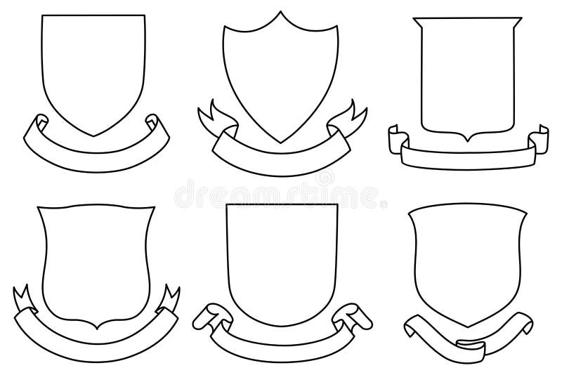 Shields and Banners Set stock vector. Illustration of arms 44588921