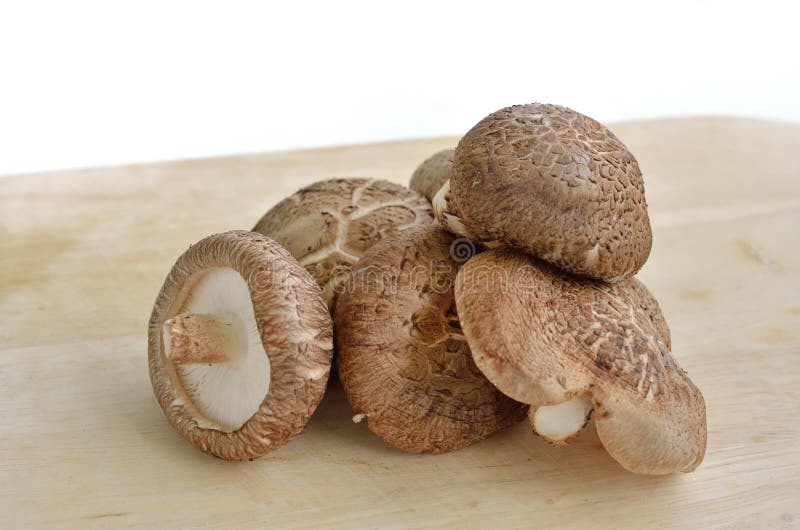 Shiitake Mushrooms on Wooden Stock Image Image of japanese, asian