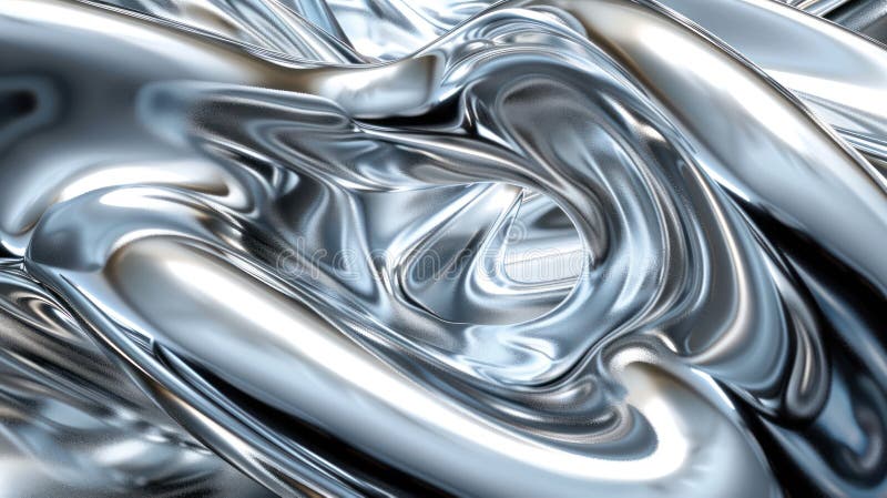Shimmering Chrome Abstract Design - Seamless Loop Background vector illustration