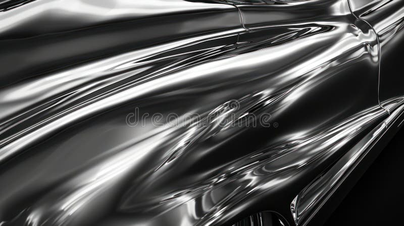 Shimmering Chrome Abstraction: A Mesmerizing Blend of Reflection and Color vector illustration