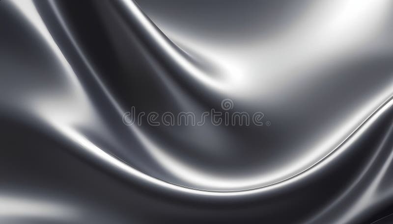 Shimmering chrome texture with smooth waves and elegant reflections in soft lighting stock illustration