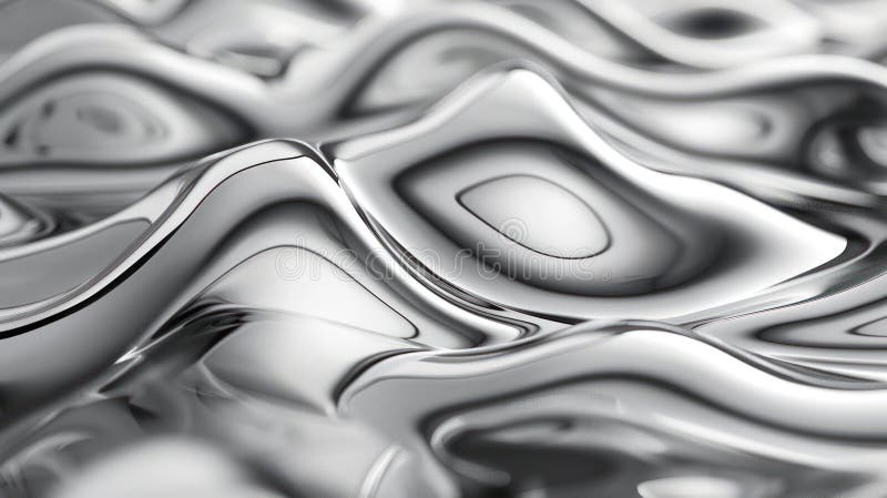 Shimmering Chrome Waves: Abstract Background Design royalty free illustration