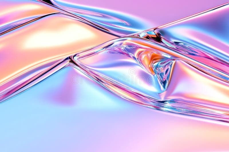 Shimmering Spectrum: Waves of Bright Multicolored Chrome vector illustration