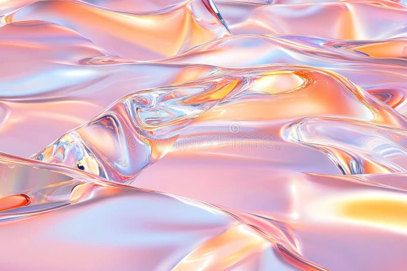 Shimmering Spectrum: Waves of Bright Multicolored Chrome vector illustration