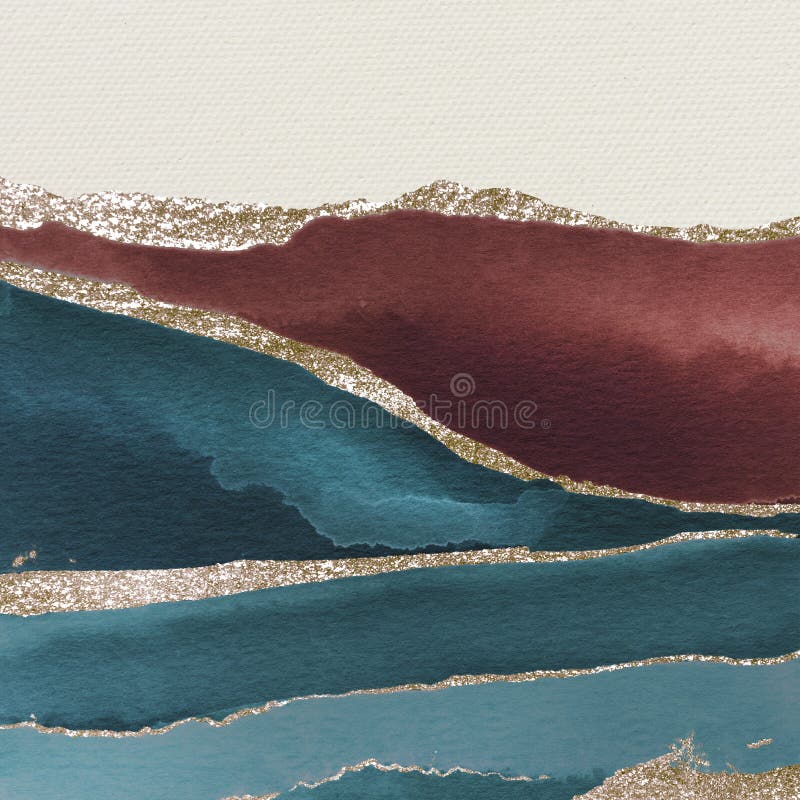 Teal and Brown Abstract Art Painting Stock Image Image of teal