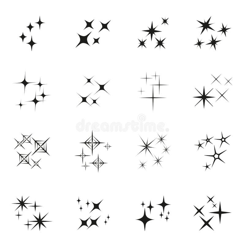 Shine, Sparkle Star Icon Collection. Stock Vector - Illustration of ...