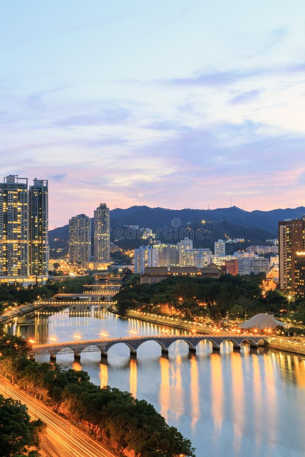 The Shing Mun River, Hong Kong - February 6, 2014. Editorial Photo