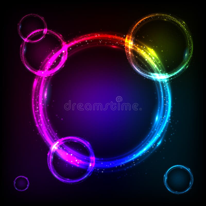 Shining circles cosmic vector background royalty free illustration
