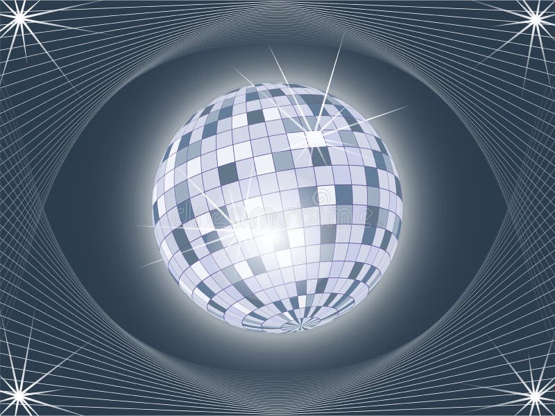 Shining disco ball on abstract background