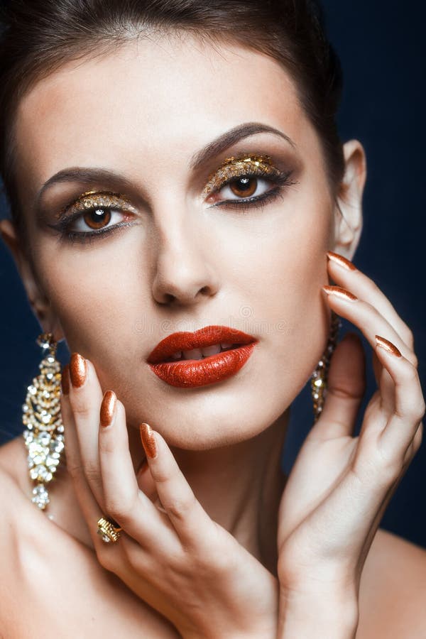 Shining face makeup stock photo. Image of jewellery, jewel - 43940568