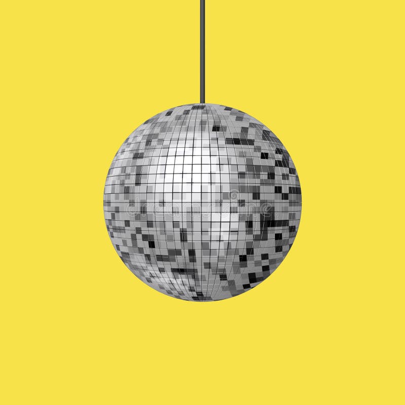 Shining Night Club Party Disco Ball. 3d Rendering royalty free illustration