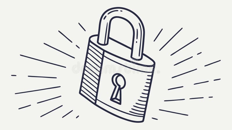 Shining Padlock Icon, Digital Security and Protection, vector design Generative AI vector illustration