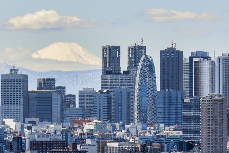 Shinjuku e Monte Fuji imagem de stock Shinjuku e Monte Fuji imagem de stock