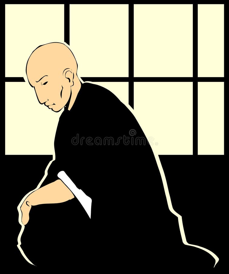 Shinto Priest vector illustration