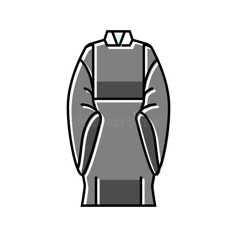 shinto priest robe shintoism color icon vector illustration stock illustration