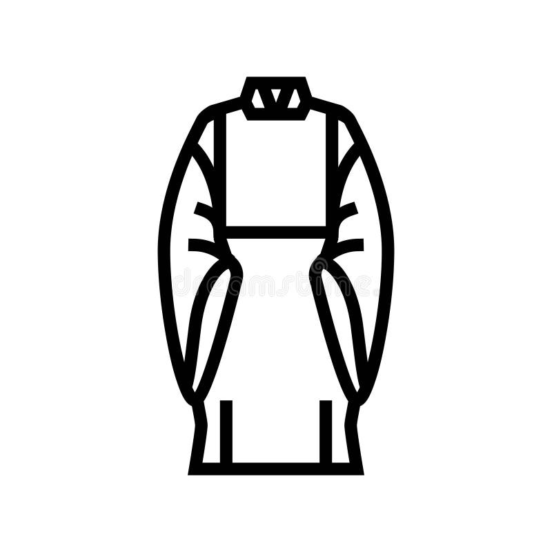 shinto priest robe shintoism line icon vector illustration royalty free illustration