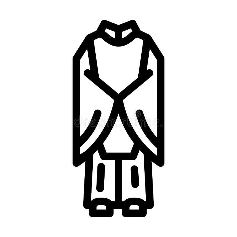 shinto priest robe shintoism line icon vector illustration stock illustration