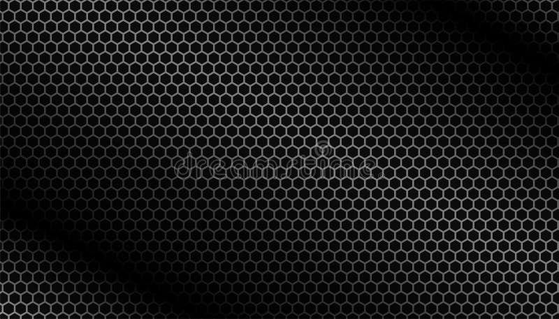 Shiny black hexagonal carbon fiber texture background vector illustration