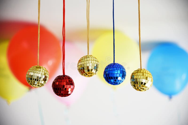 Shiny Disco Balls for Christmas Stock Image - Image of blink, blur ...