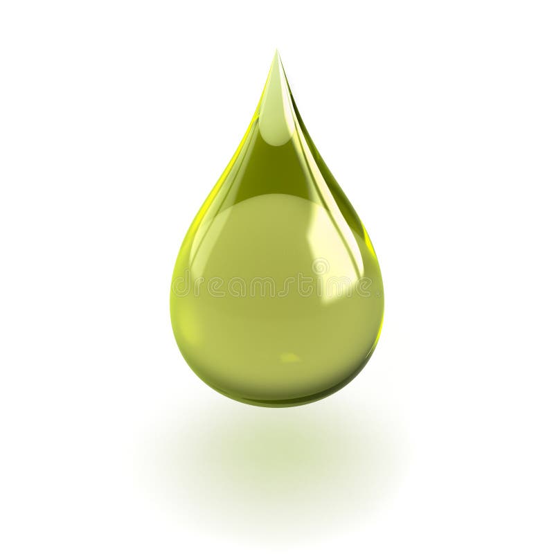 Shiny drop useful for oil or detergent advertising. Green drop illustrations