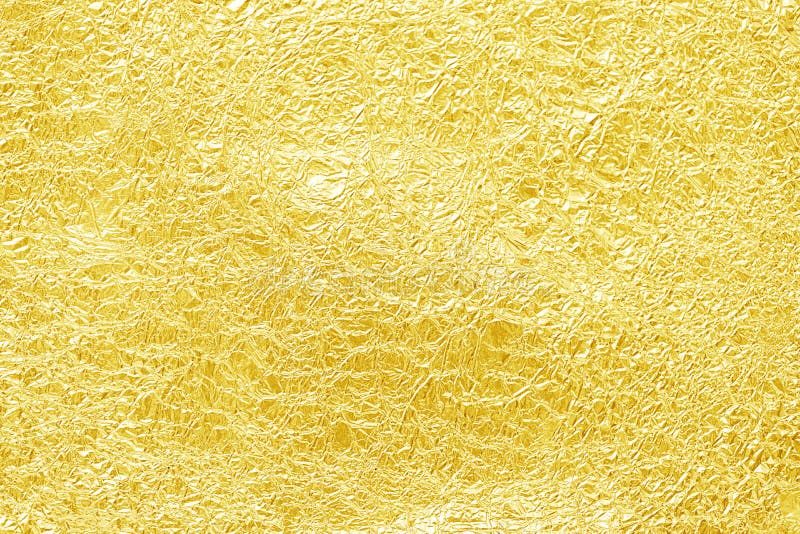 Shiny Gold Leaf Foil Texture Background Stock Image Image of yellow