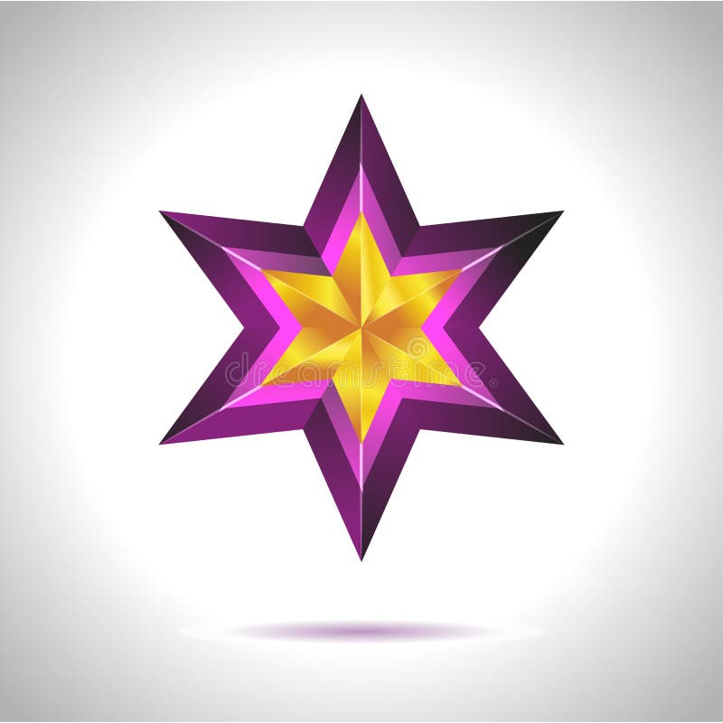 Shiny Gold Star. Christmas Illustration for design on white background royalty free illustration