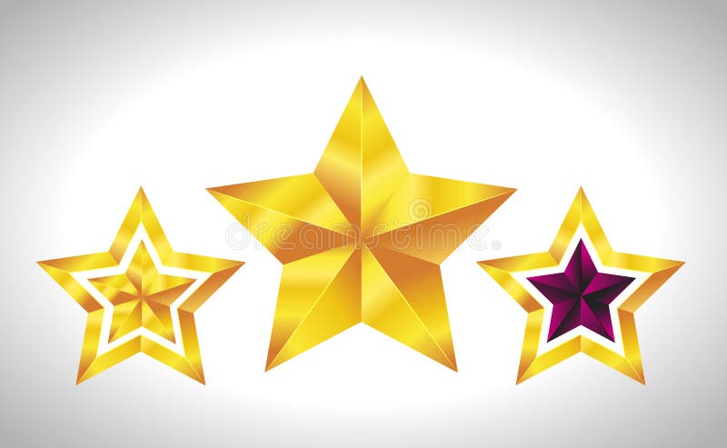 Shiny Gold Star. Christmas Illustration for design on white background vector illustration