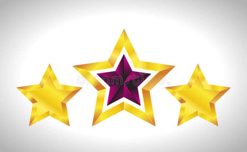 Shiny Gold Star. Christmas Illustration for design on white background royalty free illustration