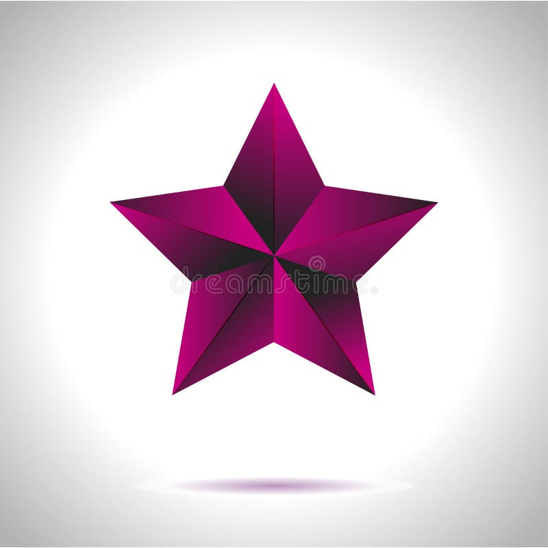 Shiny Gold Star. Christmas Illustration for design on white background royalty free illustration