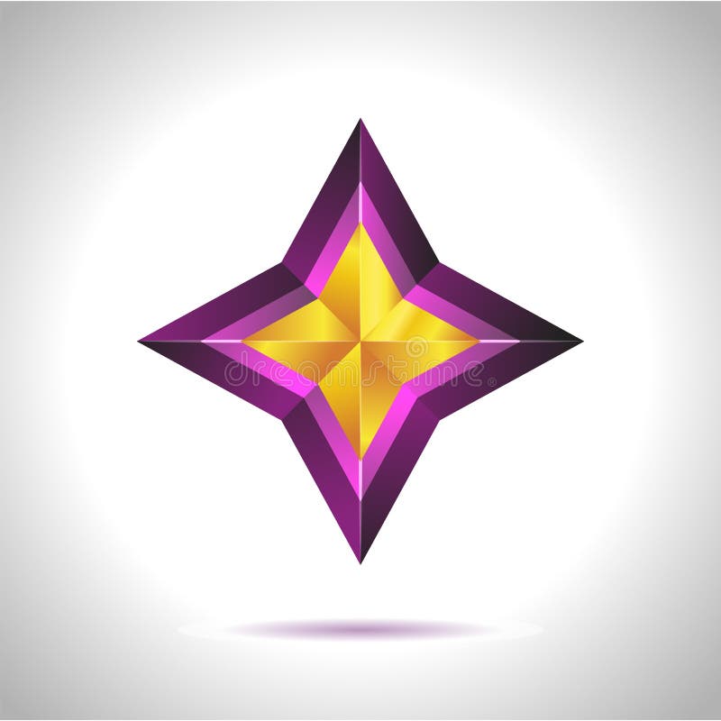 Shiny Gold Star. Christmas Illustration for design on white background royalty free illustration