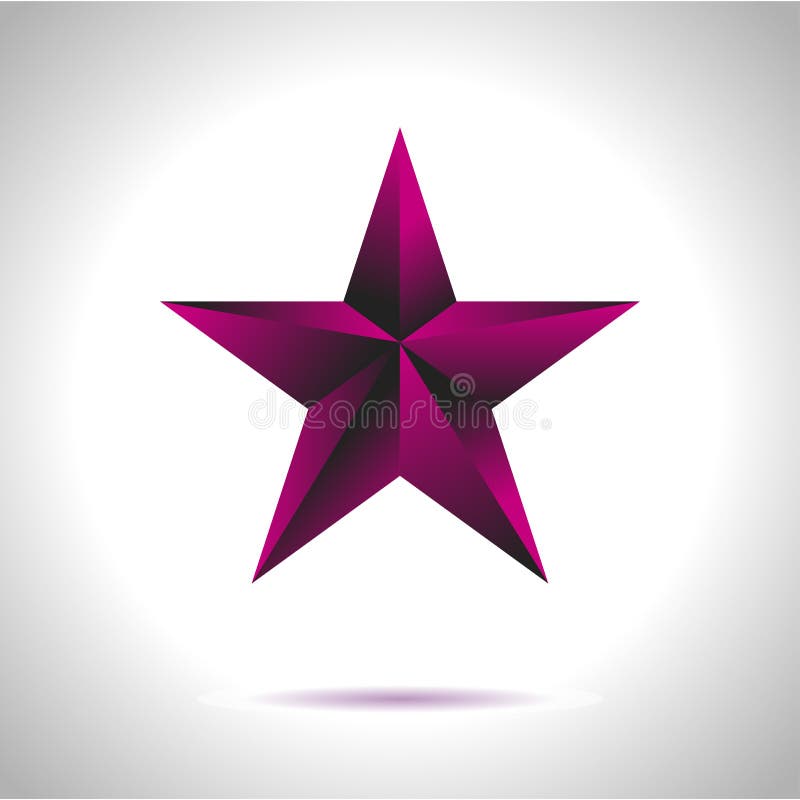 Shiny Gold Star. Christmas Illustration for design on white background stock illustration