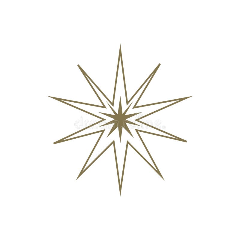 Shiny Gold Star. Form of first. Illustration for design on white background stock illustration