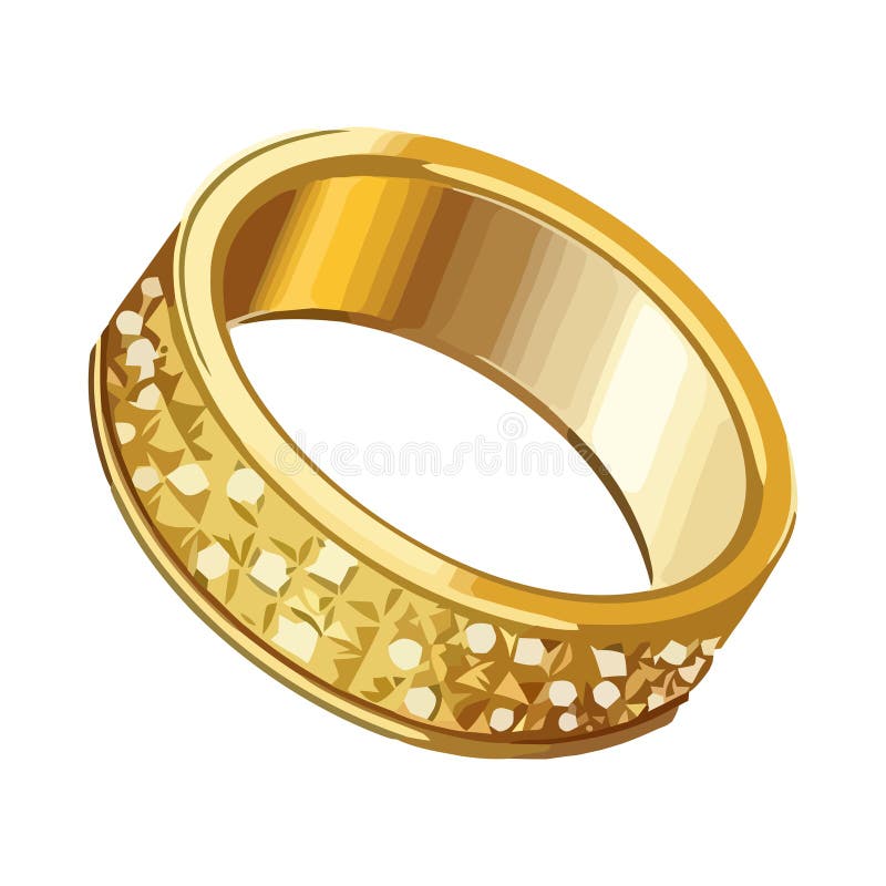 Shiny Gold Wedding Ring, Symbol of Love Stock Vector Illustration of