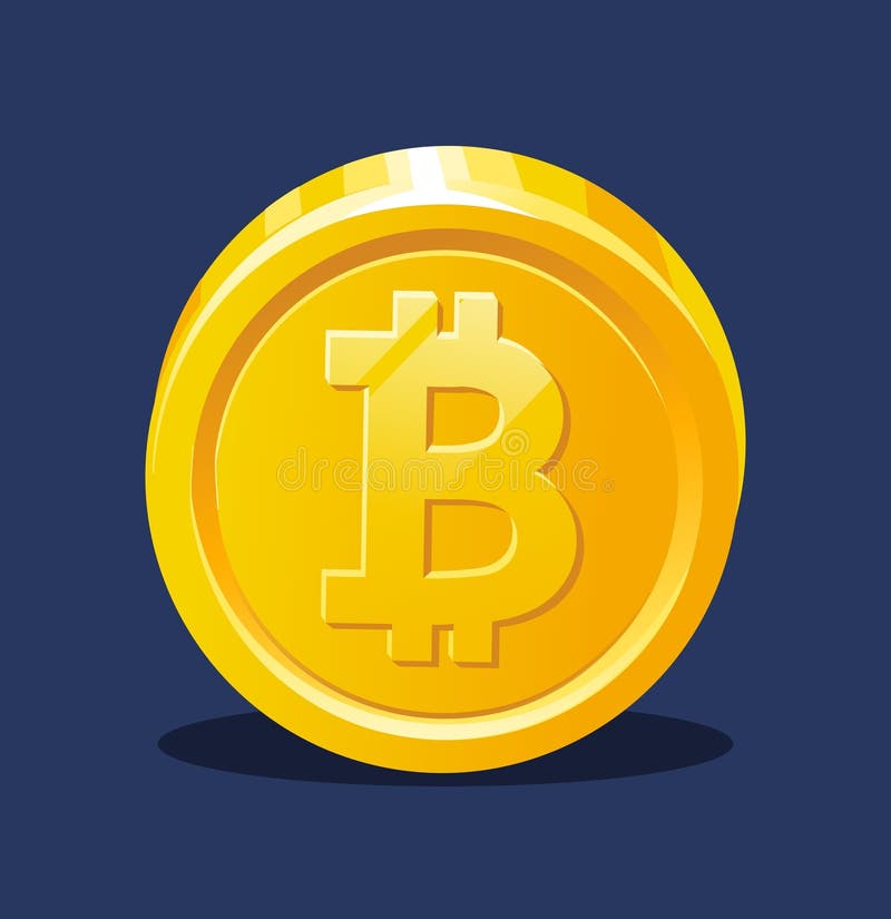 Shiny golden Bitcoin-mynt med kryptodesign royaltyfri illustrationer