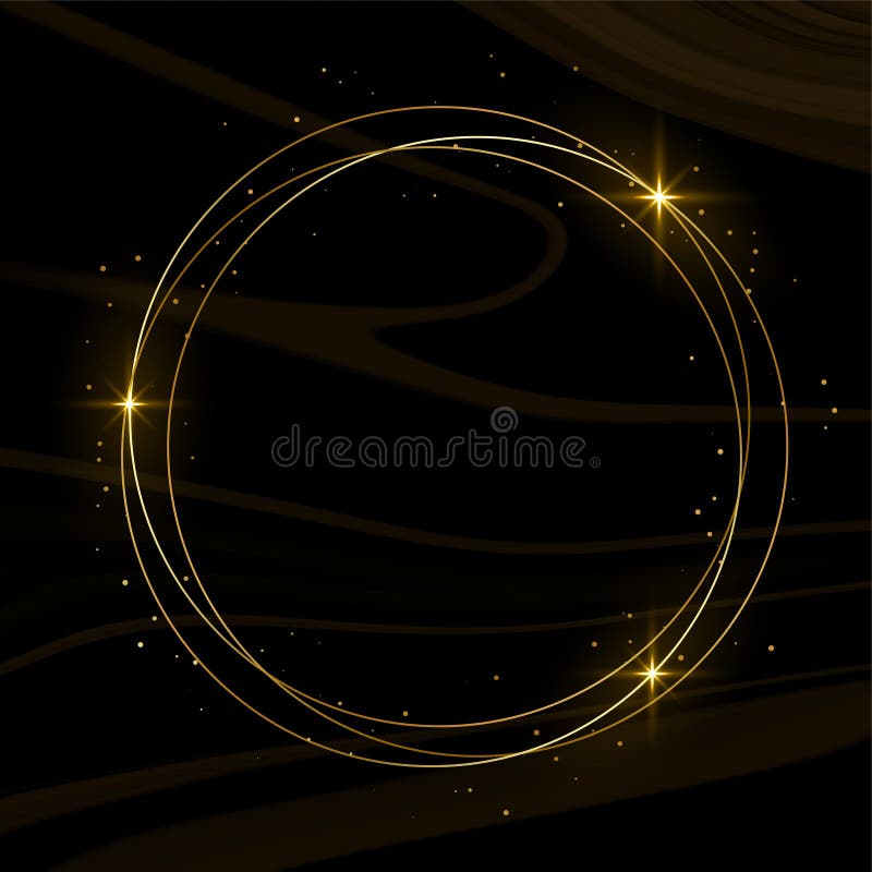 Shiny golden frame with sparkles black background design vector illustration Shiny golden frame with sparkles black background design vector illustration