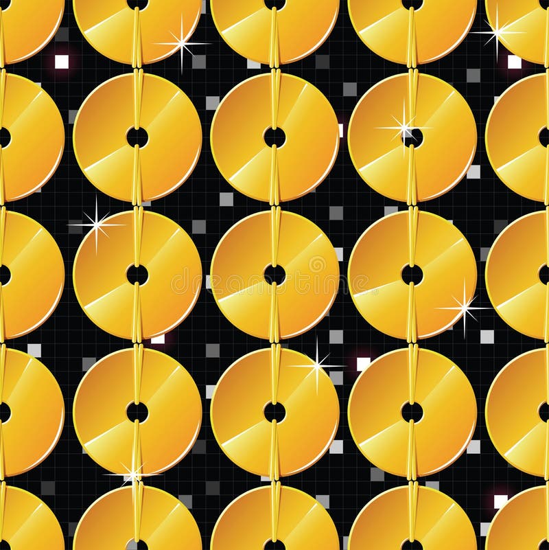 Shiny Golden Glitters Seamless Pattern Stock Vector Illustration of