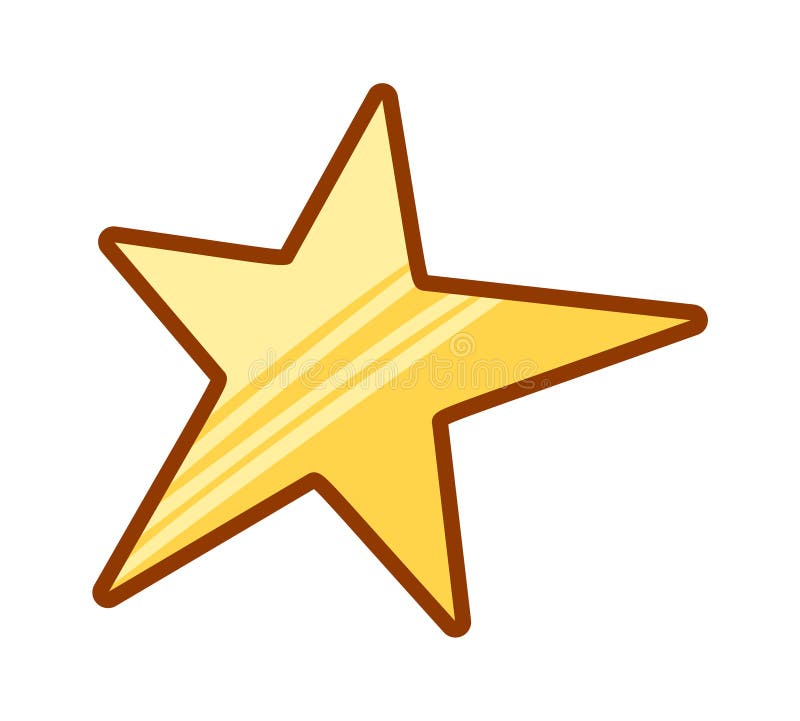 Shiny golden star hand dragen vektor illustrationer