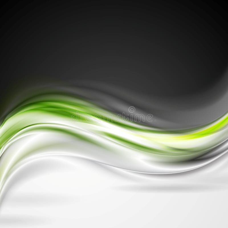 Shiny green vector wave background