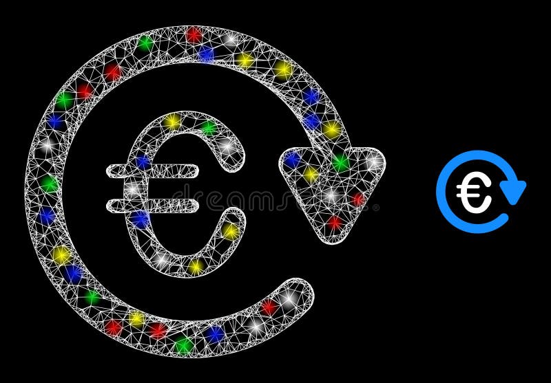 Shiny Intersected Mesh Euro Pay Again Icon stock illustration