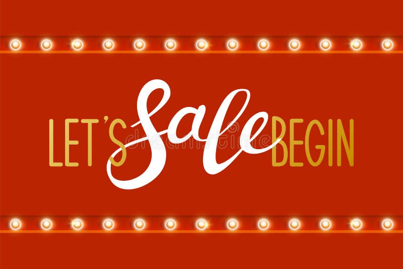 Shiny light bulbs border on red royalty free illustration